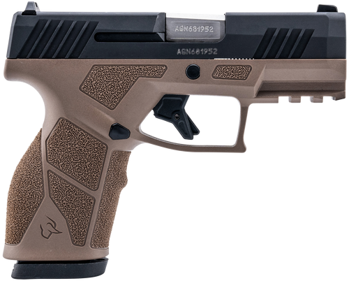 Taurus GX2 9mm,3.37" Matte Stainless Steel Barrel, Matte Black Serrated Stainless Steel Slide, Brown Stainless Steel Frame Picatinny Rail, 10rd