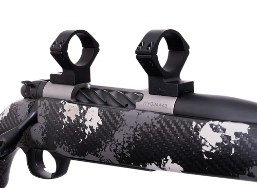 Weatherby Scope Mount/Ring Combo Matte Black Alloy 30mm Tube, Weatherby Mark V Medium Rings Standard 6-Lug Action