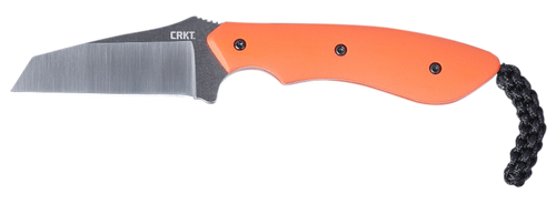 Columbia River SPIT, Fixed Blade Knife, Plain Edge, 2.29" Inverted Tanto Blade, G10 Handle, 8Cr13MoV Stainless, Silver Blade, Orange Handle