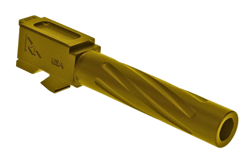 Rival Arms Precision V1 Drop-In Barrel 9mm 4.02" Gold PVD Finish 416R Stainless Steel Material for Glock 19 Gen3-4