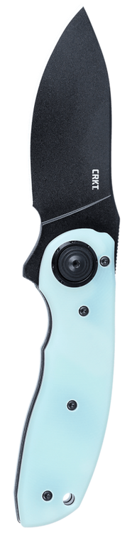 Columbia River BOT Deadbolt Natural, Folding Knife, EDP Finish, Black, Blue G-10 Handle, Plain Edge, 2.21" Blade Length, AUS 10, Assisted Opening