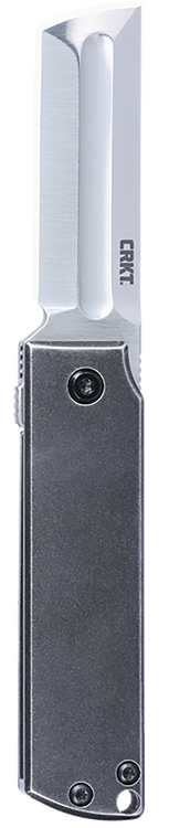 Columbia River MinimalX, Folding Knife, Satin Finish, Silver, Silver Handle, Plain Edge, 2.19" Blade Length, Sandvik 12C27, Frame Lock