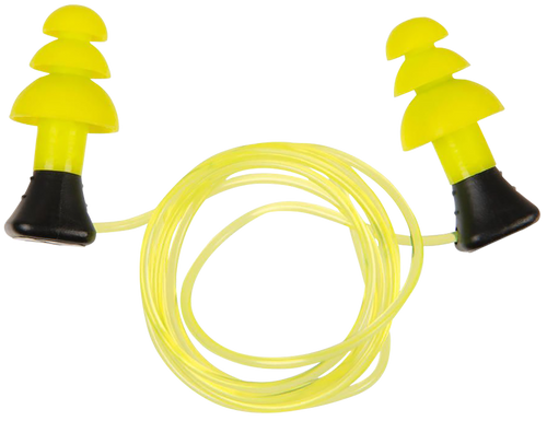 Allen ULTRX Tethered Silicone Ear Plugs, NRR 26dB, Yellow, 3 Pairs