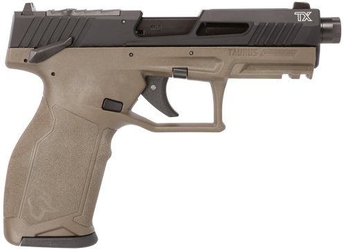 Taurus TX22 TORO 22 LR, 4.6" Barrel, Black Optic Ready Serrated Slide, Olive Drab Green Frame, Picatinny, Textured, 10rd