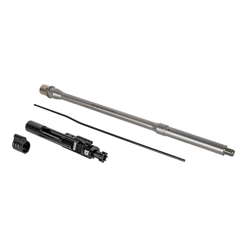 Rosco Purebred, Saucepack, Barrel, 223 Wylde, 16", Mid Length Gas System, Fits AR-15, Beadblasted Finish, Silver, Includes Bolt Carrier Group, Gas Tube and Non Adjustable Gas Block