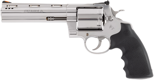 Colt Kodiak Revolver, Single/Double Action, 44 Magnum, 6" Ported Barrel, Stainless Steel Finish, Silver, Hogue Rubber Grips, 6rd