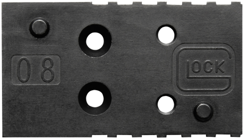Glock MOS Plate, Size 08, Fits Leupold Footprint, For Glock MOS Gen 5 45ACP/10mm, Black