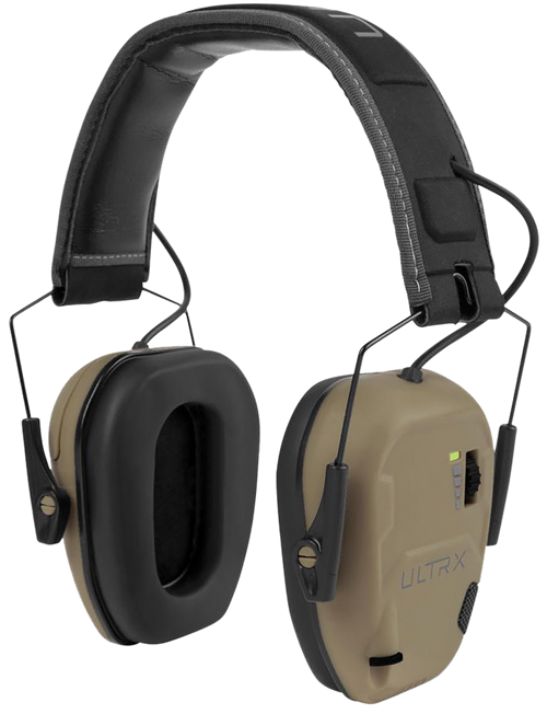 Allen ULTRX Bionic E-Muff, Electronic Earmuff, NRR 22dB, Rubberized Protective Coating, Flat Dark Earth