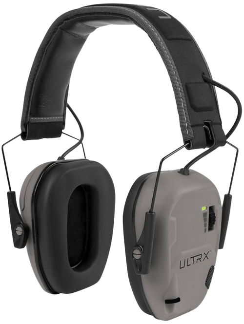 Allen ULTRX Bionic E-Muff, Electronic Earmuff, NRR 22dB, Rubberized Protective Coating, Cement Gray