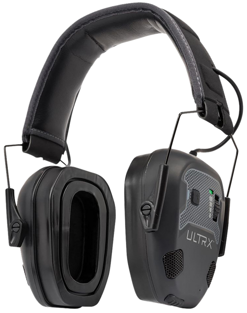 Allen ULTRX Bionic Fuse E-Muff, Electronic Earmuff, NRR 22dB, Bluetooth 5.3, Rechargeable, Rubberized Protective Coating, Midnight Gray