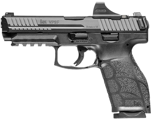 HK VP9A1 F 9mm, 4.53" Barrel, Front Night Sight, Holosun SCS Optic, 2x15rd Mags