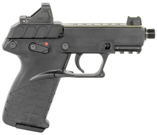 Kel-Tec P17 Optic Pkg 22 LR, 3.8" Threaded Barrel, Green Slide, Black Frame, Includes Optic/Holster, 3 16rd Mags