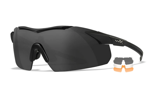 Wiley X Vapor Comm Temples Smoke Gray/Clear/Light Rust Lens Polycarbonate Matte Black Frame