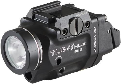 Streamlight TLR-8 HL-X Sub USB, Weaponlight with Red Laser, 1,000 Lumens, Black, Fits Short 1913 Rails, Includes Mounting Kit with Key, Multi-Tool, (1) SL-B9 Battery Pack, and USB-C Cord