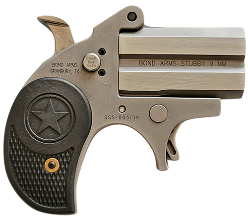 Bond Arms Stubby 9mm, 2.2" Barrel, Fixed Sights, Stainless, Silver, 2rd