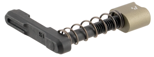 Strike Magazine Catch made of Black Steel with Flat Dark Earth 6061-T6 Aluminum Release Button for AR-Platform