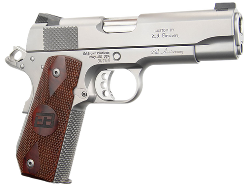 Ed Brown Kobra Carry 1911 45ACP, 4.25" Barrel, Commander Size, Bobtail Frame, Front Night Sight, Cocobolo Grips, Stainless Steel, 2x7rd Mags