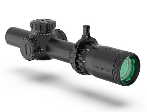 Swampfox Optics Tomahawk II Black 1-6x 24mm 30mm Tube Bright Fiber Optic Red Reticle