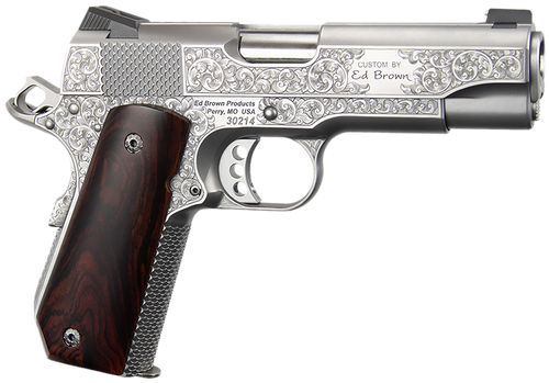 Ed Brown Kobra Carry Signature Edition 45 ACP, 4.25" Stainless Barrel, Engraved Stainless Frame/Slide, Cocobolo Grips, 7rd