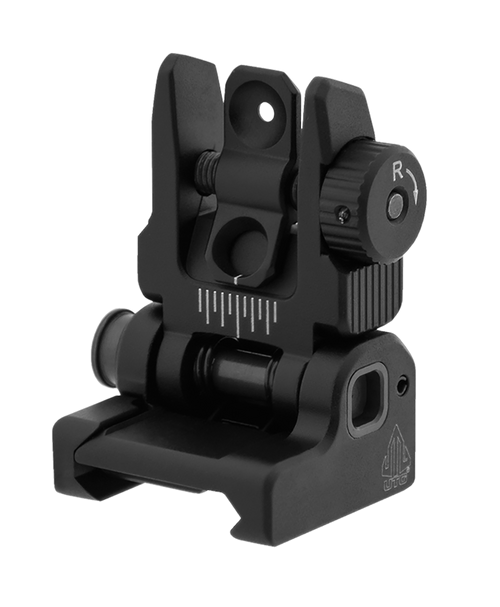 UTG, Accu-Sync Spring-loaded AR-15 Flip-up Rear Sight, Black
