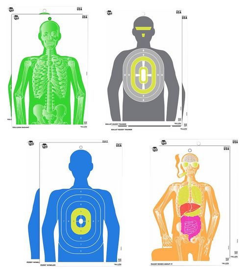 Allen EZ-Aim Silhouette Wall Paper Works with Handgun/Shotgun/Airsoft Gun/BB Guns/Pellet Gun 12 x 18 Multi-Color 8 Pack