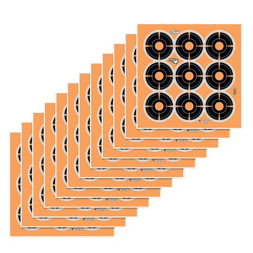 EZ-Aim Adhesive Target Splash Self-Adhesive Paper 2" Bullseye Black/Orange 12 Per Pkg