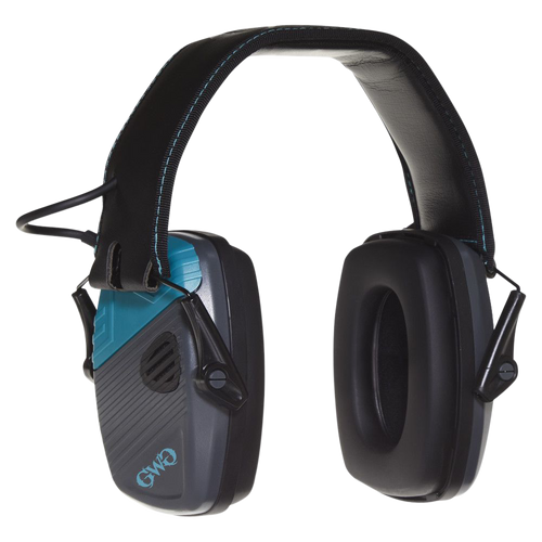 Allen Girls With Guns Shield Low-Profile Electronic Muff 24 dB Over the Head Black Foam Ear Cups with Padded Black Headband & Teal Accents for Women