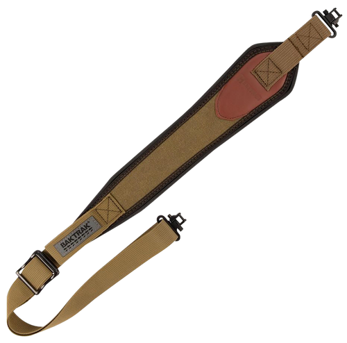 Heritage Cases Long Gun Sling Olive Canvas with Leather Trim 33"-46" OAL Features BakTrak Shoulder Pad