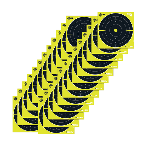 EZ-Aim Splash Reactive 8" Bullseye Hanging Paper 8" x 8" Black/Yellow White 25 Per Pkg