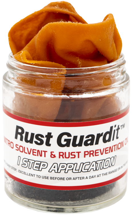 Kleen-Bore Rust Guardit, Nitro Solvent & Rust Prevention Oil, Chamois Jar, 12 Count