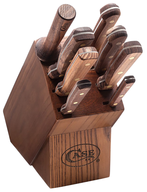 Case Household Cutlery Set Plain/Serrated Stainless Steel Tru-Sharp SS Satin Tru-Sharp SS Walnut 9 Pieces