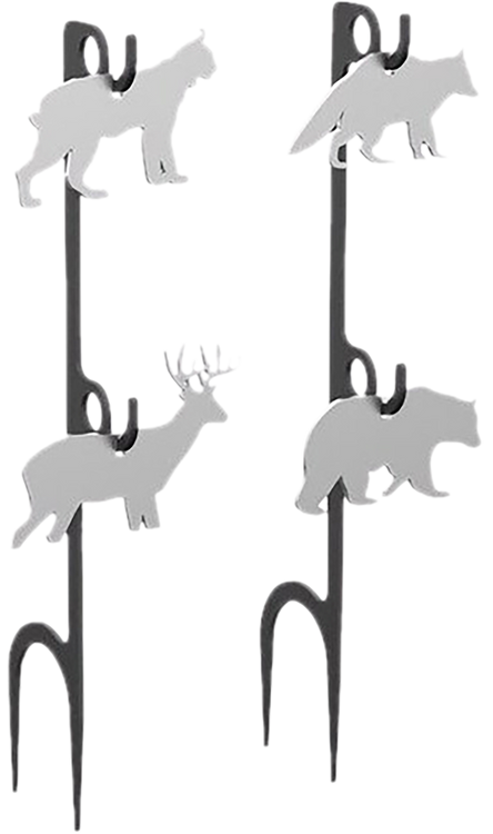 Birchwood Casey AR500 Gong, Rimfire Target Set, 1/4", 1-Hole, White, Includes 4 Steel Animal Targets