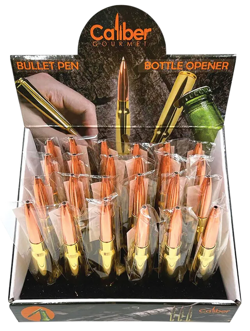 Caliber Gourmet Bullet Style 50 Caliber Ballpoint Pen, Display Box of 24