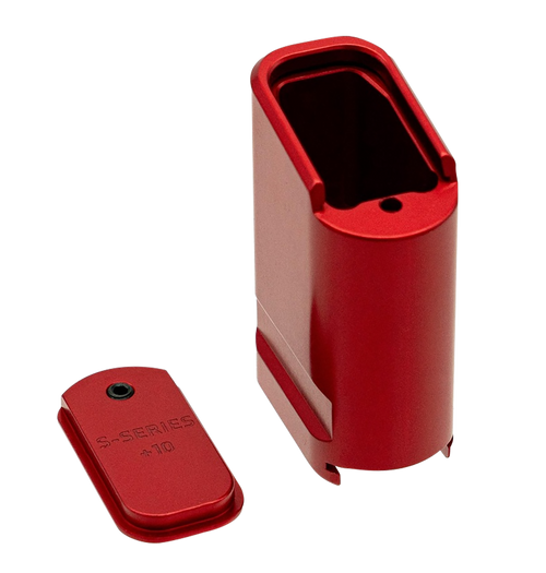 Shield Arms Magazine Extension Extended 10rd Compatible  Shield Arms S15 Magazine Red Anodized Aluminum