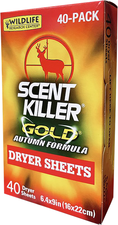 Wildlife Research Scent Killer Gold Autumn Dryer Sheets Odor Eliminator 40 Pack