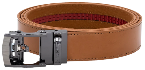 Bianchi EDC NexBelt, 1.5" Wide, User Adjustable Up to 50", Leather Construction, Matte Finish, Tan, High Gloss Silver Buckle