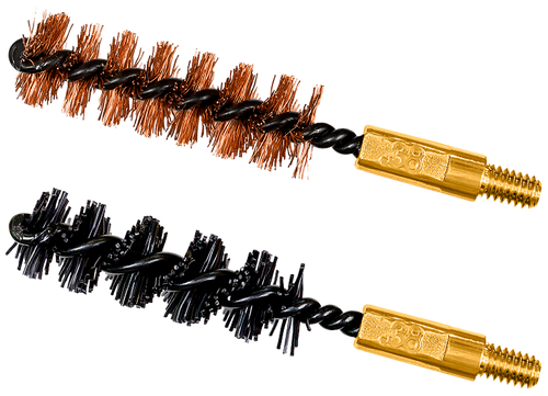 Otis Bore Brush Set 9mm/38 Spl/375/380 Caliber 8-32" Thread 2" Long Bronze/Nylon Bristles 2 Per Pkg