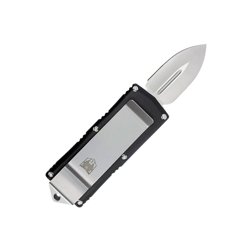 CobraTec Knives Money Clip 1.75" OTF Plain D2 Steel Blade/Black Aluminum Handle Includes Pocket Clip