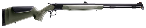 CVA Optima 50 Caliber 26" Black Nitride Fluted Barrel, Black Nitride Drilled & Tapped Steel Receiver, Fixed Olive Drab Green Synthetic Stock, Fiber Optic Sights