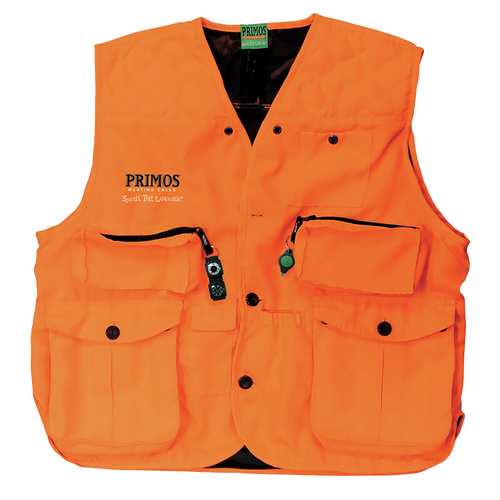 Primos Gunhunter's Hunting Vest 2XL Blaze Orange Features Compass & LED Light