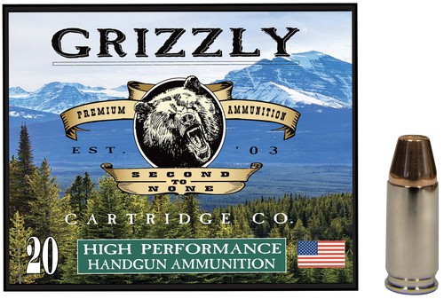 Grizzly Ammo 9mm+P 124gr Full Metal Jacket Flat Point, 20rd Box