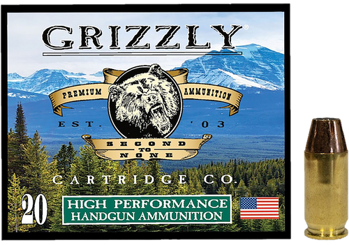 Grizzly Ammo 45 ACP+P 230gr Jacketed Hollow Point, 20rd Box