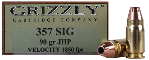 Grizzly Ammo 357Sig 90gr Jacketed Hollow Point, 20rd Box