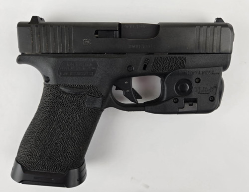 [HGU-BWVE186] **USED** Glock G43X Slim 9mm, 3.41" Barrel, Streamlight TLR-6, Custom Stippling, Aluminum Magwell, OWB Kydex Holster, 10rd