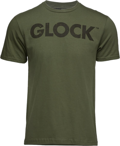 [764503057526] Glock Caliber Tee Military Green Ringspun Cotton Short Sleeve XL