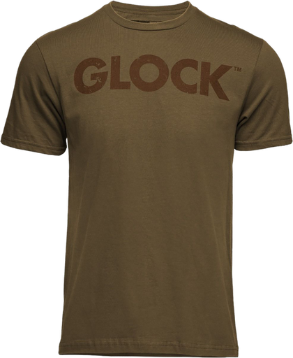 [764503057922] Glock AP96200 Caliber Coyote Tan Ringspun Cotton Short Sleeve Small