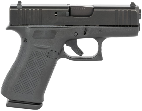[764503039867] Glock G43X 9mm 10rd, 3.41" Black GMB Barrel, Black nDLC Serrated Steel Slide, Black Polymer Picatinny Rail, Black Textured Polymer Grip, Ambidextrous