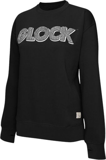 [764503059711] Glock Crewneck Raglan Fleece Black Cotton/Polyester Long Sleeve Small