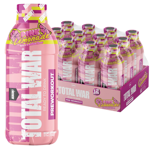 [810044570335] Redcon1 Total War Ready to Drink Pink Lemonade 12 Pack