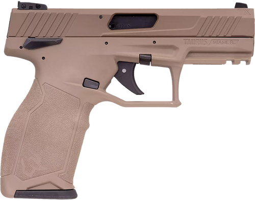 [725327943273] Taurus TX22 22 LR,4.60" Matte Black Threaded Barrel, Black Anodized Serrated Slide, Flat Dark Earth Polymer Frame Picatinny Rail, Textured Grip, 10rd